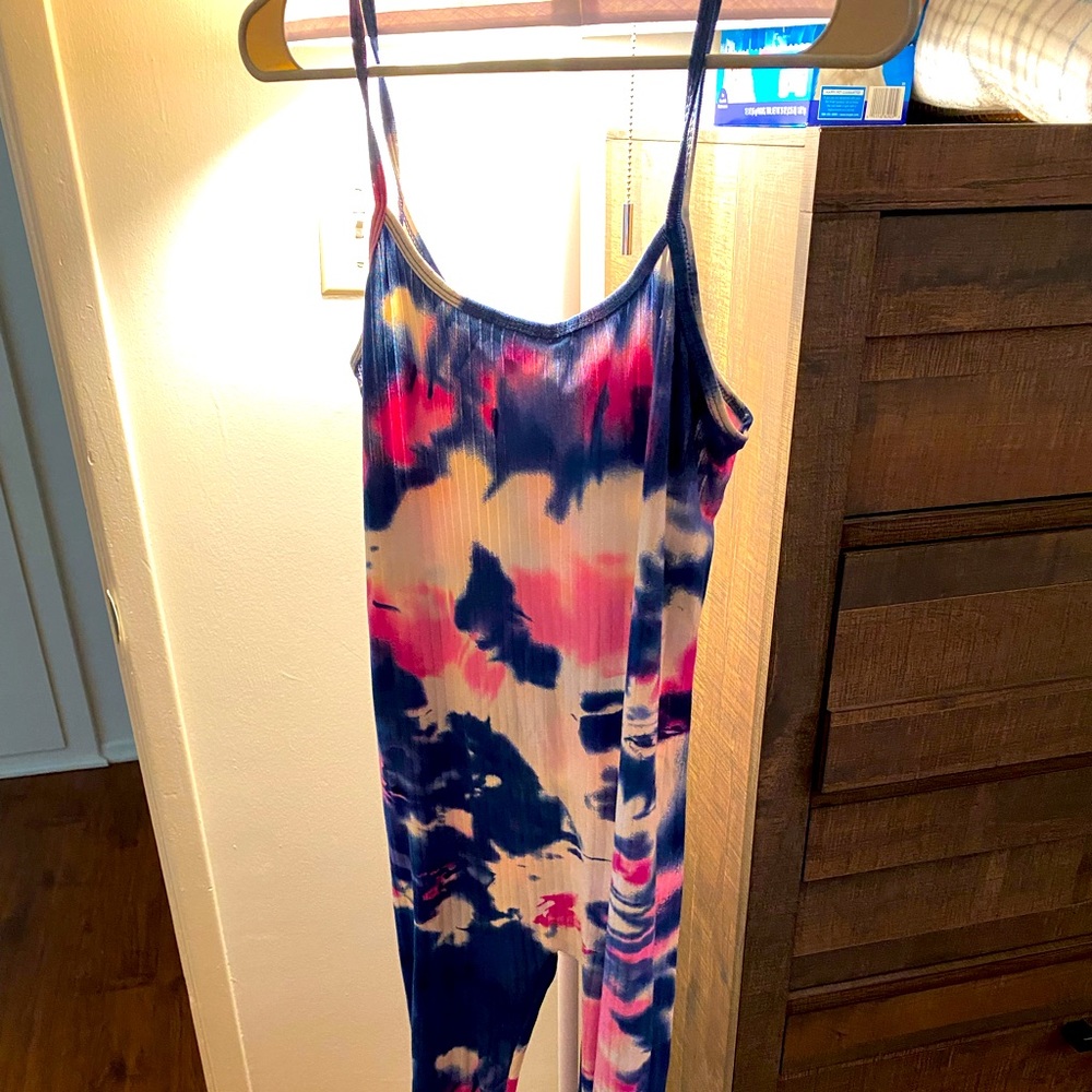 Tie dye ribbed jumpsuit